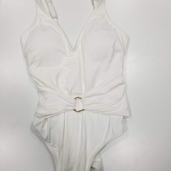 Michael Kors Sash Tummy-Control One Piece Swimsuit Size 10 - Picture 6 of 13